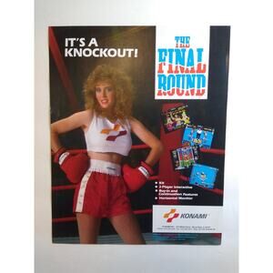 1988 Konami The Final Round Arcade Game Flyer Boxing Promotional Ephemera
